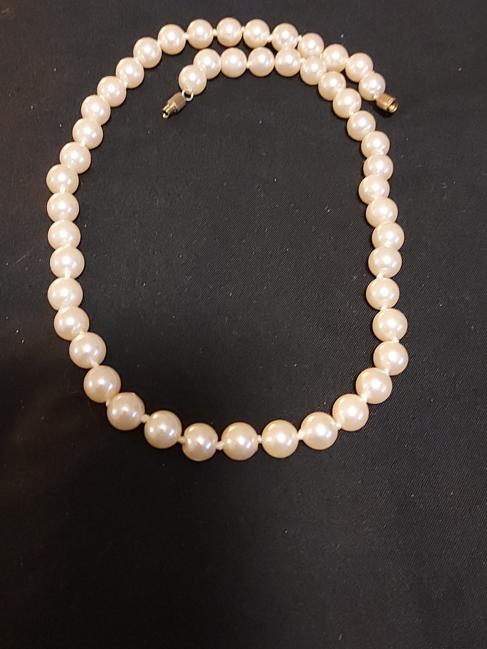 Cream Faux Glass Pearl Single Strand Necklace